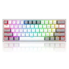 Redragon K616 Fizz PRO Red Switch bielo-šedá / Herná klávesnica / mechanická / Redragon switches / RGB / BT / USB-C / US (K616RGB-PRO white grey)