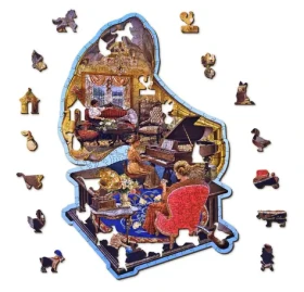 Wooden City Drevené puzzle Útulný gramofón