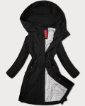 Čierna jednoduchá dámska bunda s kapucňou LHD (LHD-24592) odstíny černé M (38)