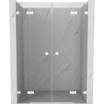 MEXEN/S - Lunar Duo sprchové dvere krídlové 150, transparent, biela 834D-150-000-20-00