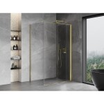 MEXEN/S - Mist-F sprchovací kút skladacie dvere pravá 85 x 75, transparent, zlato 8A6T-085-075-50-00-P