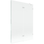 MEXEN/S - Lunar vaňová zástena 2-krídlová pravá 120 x 150, transparent, biela 897-120-100-20-00-P