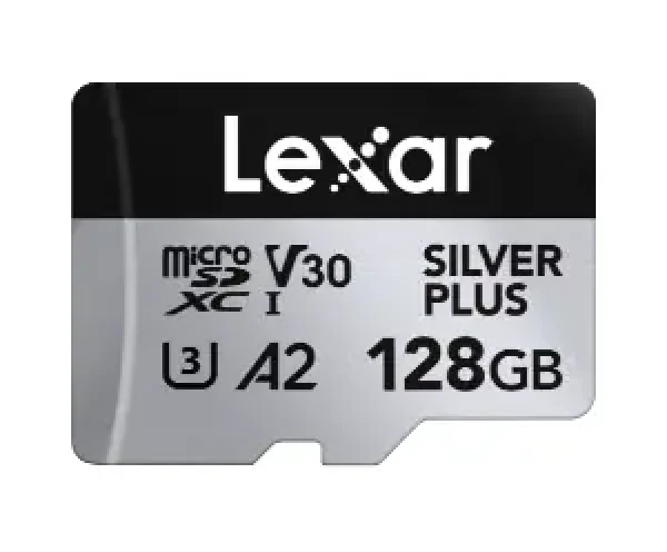 Lexar Professional SILVER PLUS microSDXC 128GB / čítanie: 205MBps / zápis: 150MBps / UHS-I / V30 (LMSSIPL128G-BNANG)
