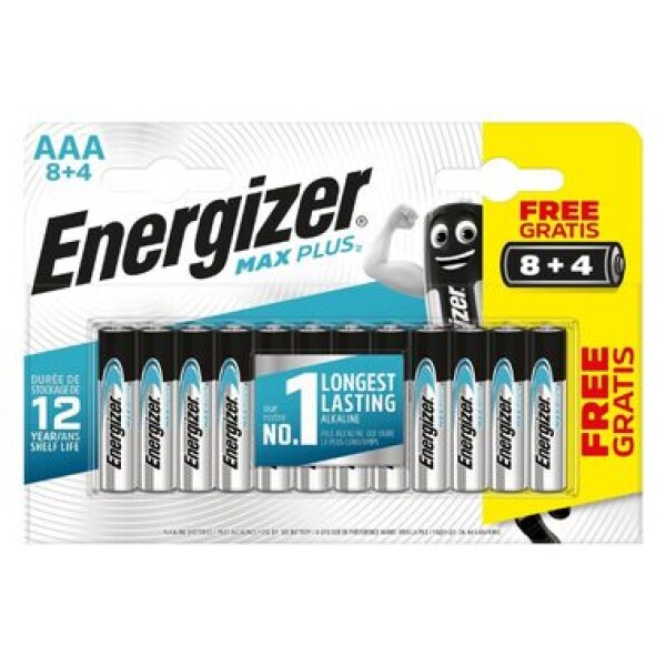 Energizer MAX Plus Batéria - Mikrotužka AAA 12 ks (8+4 zadarmo) (7638900430868)