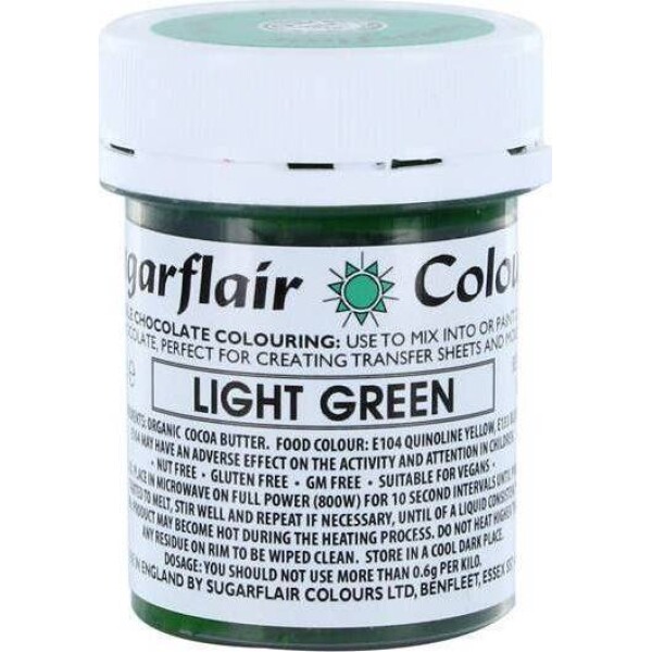 Farba na čokoládu na báze kakaového masla Sugarflair Light Green (35 g) C308 dortis - Sugarflair