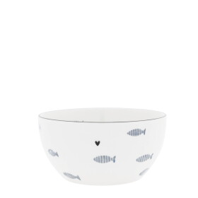 Bastion Collections Keramická miska White / Blue Fish 600 ml