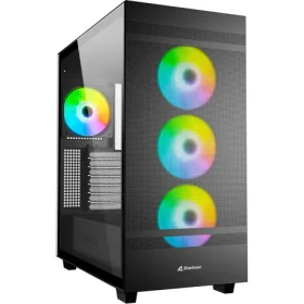 Sharkoon Rebel C50 RGB čierna / ATX / 2x USB 3.2 / 1x USB-C / 4X 120mm / bez zdroja / priehľadná bočnica (4044951038244)