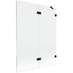 MEXEN/S - Lunar vaňová zástena 2-krídlová pravá 130 x 150, transparent, čierna 897-130-100-70-00-P