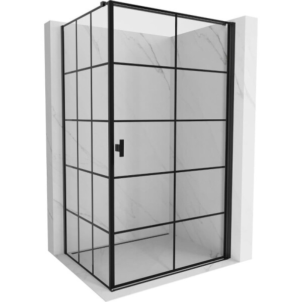 MEXEN/S - Mist-B sprchovací kút dvere krídlové pravá 80 x 70, čierna kratka, čierna 8A2T-080-070-70-77-P