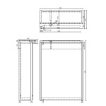 AQUALINE - KAWA STRIP Galérka s LED osvetlením 50x70x22cm, dub emporio WGL35S