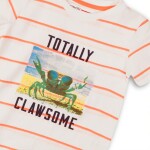 Tričko chlapčenské s krátkym rukávom, Minoti, Crab 1, biela - 80/86 | 12-18m