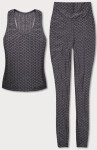Dámsky športový set - top a legíny YW88037-2 Tmavo šedá - J.STYLE L tmavě šedá