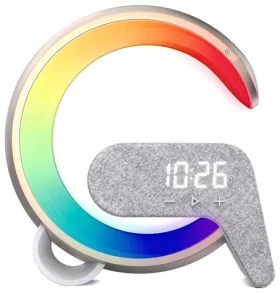 Immax Flamingo zlatá / LED relaxačná lampička / Qi nabíjanie / RGB / 300lm / BT 5.1 / budík / USB (08986L)