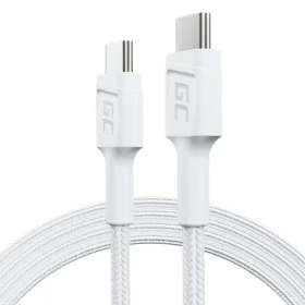 Green Cell GC PowerStream KABGC30W biela / Kábel USB-C na USB-C / USB 3.2 Gen 1 / 1.2 m / 60 W PD (KABGC30W)