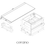 CERANO - Kúpeľňová skrinka Carole - betónovo šedá + doska pod umývadlo Navira Slim - 18 mm + konzola čierna - 120x46x49,8 CER-606096