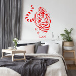 Veselá Stena Samolepka Tiger indický Farba: ružová, Veľkosť: 80 x 82 cm