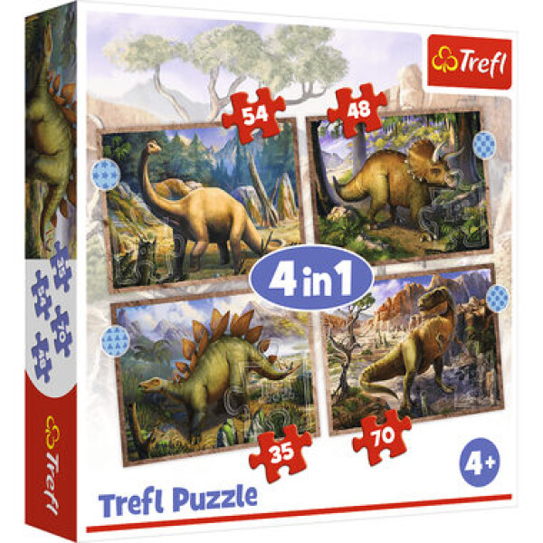 Trefl - Puzzle - Zaujímaví dinosaury 4v1