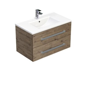 Kúpeľňová skrinka s umývadlom SAT Cube Way 80x53x46 cm dub Wellington mat CUBE46802DWMOD CUBE46802DWMOD