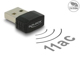 DeLock USB 2.0 WiFi adaptér 433 + 150 Mbps čierna (12461)