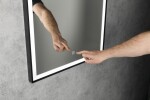 AQUALINE - CORNA zrkadlo s LED osvetlením 60x80cm, dotykový senzor, stmievateľné, čierna mat CN060