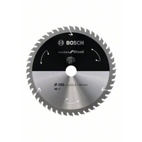 Bosch Accessories Bosch Power Tools 2608837687 tvrdokovový pílový kotúč 165 x 20 mm Počet zubov (na palec): 48 1 ks; 2608837687