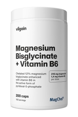 Vilgain Horčík bisglycinát + Vitamín B6 – 200 kapsúl