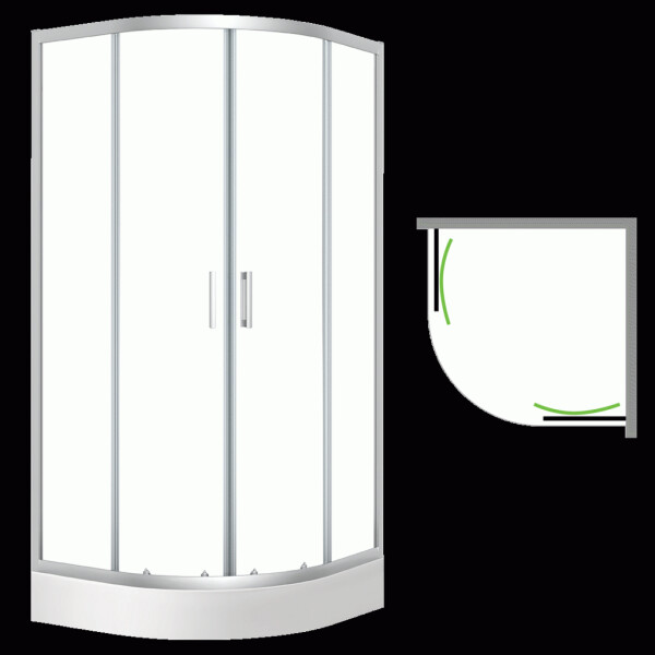 Laveo - Desna - štvrťkruhový sprchovací kút s vaničkou 90x90 cm JKDD096Z