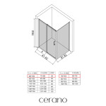 CERANO - Sprchovací kút Orlano L/P - 5 mm - čierna matná, transparentné sklo - 80x70x195 - posuvný CER-DY505B-90173