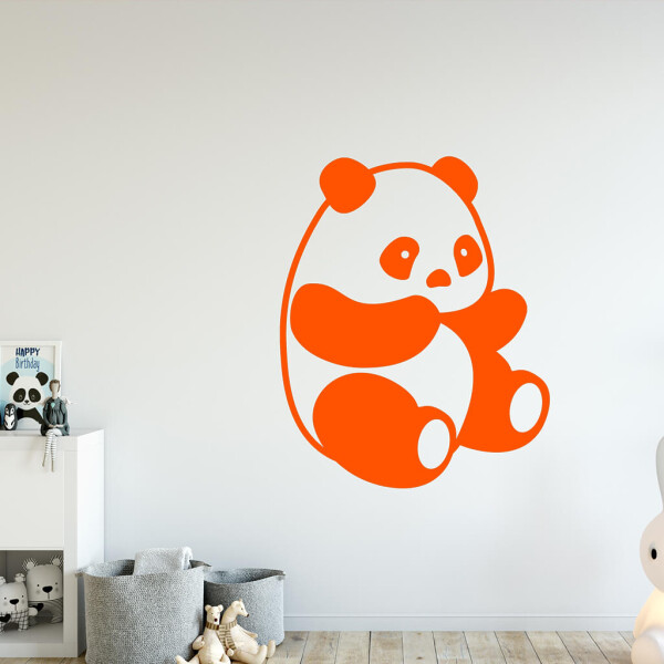 Veselá Stena Samolepka Roztomilá panda Farba: oranžová, Veľkosť: 80 x 64 cm