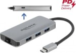 Delock 1x RJ-45 1x USB-C PD + 3x USB-A 3.2 Gen1 (63252)