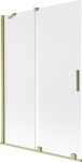MEXEN/S - Velar dvojkrídlová posuvná vaňová zástena 120 x 150, dekor, zlatá kartáčovaná 896-120-000-31-55