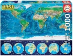 Educa Svietiace puzzle Mapa sveta 1000 dielikov
