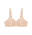 MODERN SOFT+COTTON - Pruhovaná bavlnená podprsenka bez kostice Triumph NEUTRAL BEIGE 85B