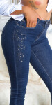 Sexy Dark Denim Push-Up Jeans with glitter details denimblue 44