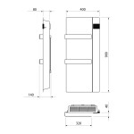 SAPHO - ONSEN EVO elektrické vykurovacie teleso, 400x900, 1000 W, antracit ONS10011