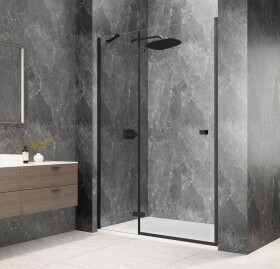 POLYSAN - GLOBE BLACK sprchové dvere do niky 800, číre sklo, ľavá GB1080LB