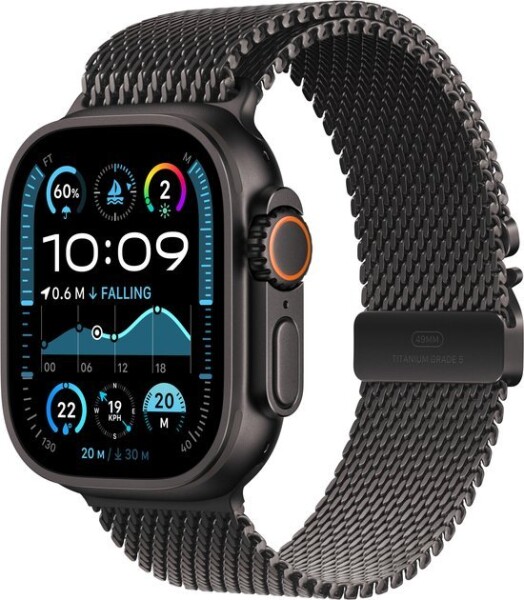 Apple Watch Ultra 2 GPS + Cellular 49mm Black Titanium Case Milanese Loop Čierny (MX4W3DH/A)