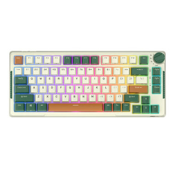 Royal Kludge RKH81 RGB nebesky modré spínače zelená / Bezdrôtová klávesnica / mechanická / BT USB / US Layout (RKH 81 skycyan green)