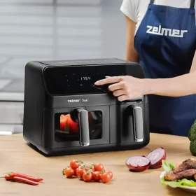 Zelmer ZAF9000 Dual čierna / Teplovzdušná fritéza / 2700 W / 9 l / 8 programov (ZAF9000 Dual)