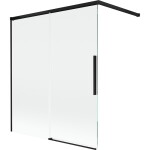 MEXEN/S - Rox vaňová zástena 2-krídlová posuvná 140 x 150, transparent, čierna 8C9-140-003-70-00