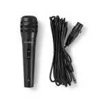 Nedis Káblový mikrofón čierna / Kardioid / dynamický / 5.00 m / 80 Hz - 12 kHz / 600 Ohm / -75 dB / Vypínač (MPWD15BK)