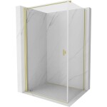 MEXEN/S - Mist-B sprchovací kút dvere krídlové 85 x 120, transparent, zlato kartáčovaná 8A2T-085-120-55-00