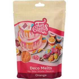 Jednoducho rozpustná poleva v peckách 250 g Oranžová - FunCakes - FunCakes