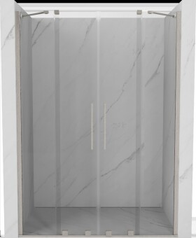 MEXEN/S - Velar Duo posuvné sprchové dvere 150, transparent, nikel kartáčovaný 871-150-000-02-97