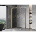 MEXEN/S - Mist-F sprchovací kút skladacie dvere ľavá 95 x 80, transparent, zlato 8A6T-095-080-50-00-L