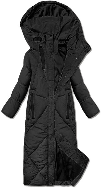 Čierna dámska zimná bunda s dĺžkou po kolená J Style (5M3232-392) odstíny černé XL (42)