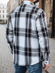 Pánska čierno-biela kockovaná flanelová košeľa FashionStreet DX2673 M