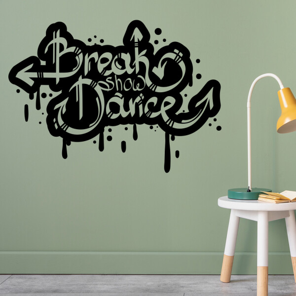 Veselá Stena Samolepka Break Dance Farba: čierna, Veľkosť: 40 x 29 cm