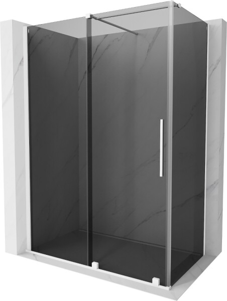 MEXEN/S - Velár sprchovací kút, posuvné dvere 130 x 70, grafit, biela 871-130-070-41-20