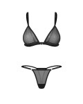 Dámsky sexi mokrý set 2 ks Black - Obsessive L/XL